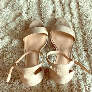 Madden Girl Strappy Heel- Blush Suede